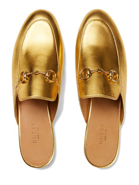 gucci princetown loafers gold jacquard|Gucci mule loafer.